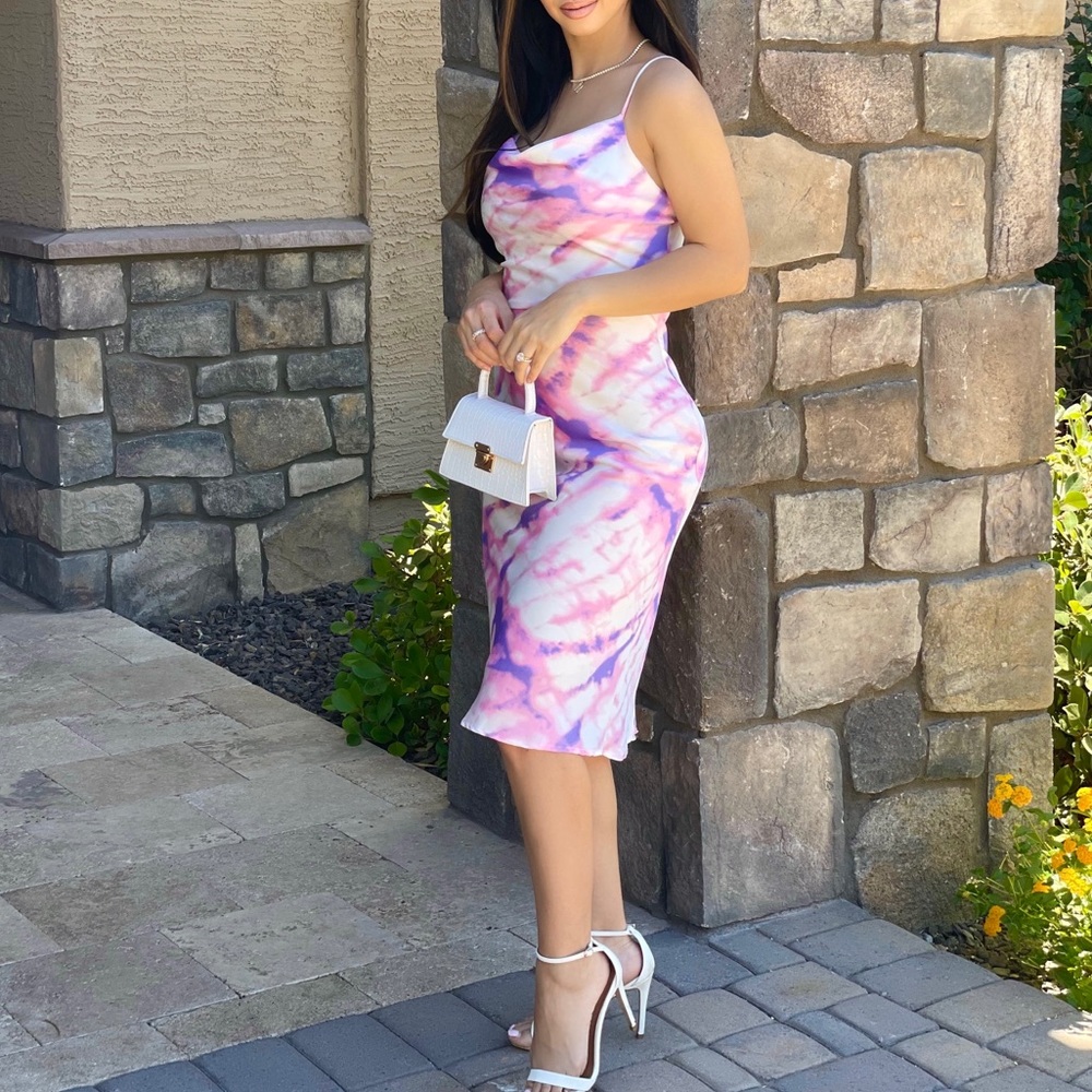 Pastel Tei Dye MIDI Dress XSmall